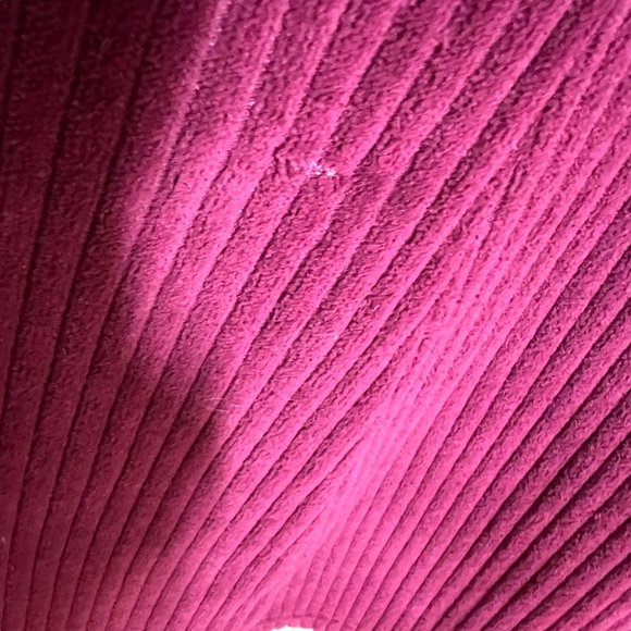 Vintage 90s Wine Red Long Sleeve Velvet Ribbed Mock Neck Full Length Dress Mediu - Picture 10 of 10